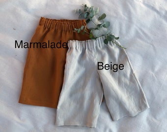 Linen kids pants. Unisex linen baby clothes. Gender neutral children clothing, Kids linen culottes, cropped wide leg pants