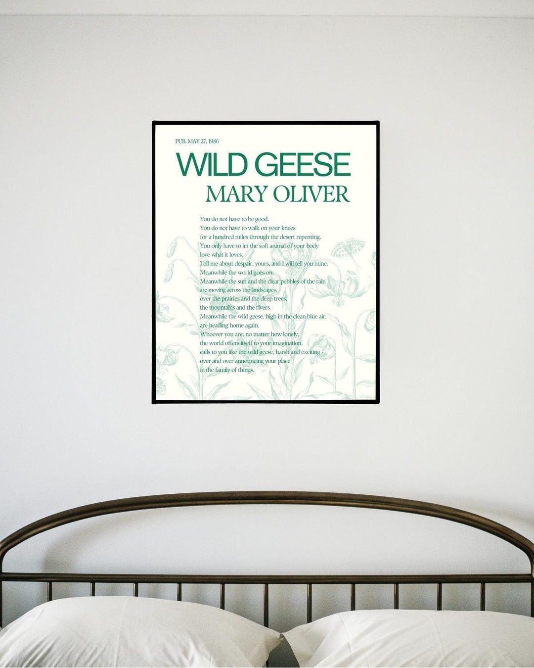 Mary Oliver wild Geese Poem Art Print / Digital Download Poster MANY