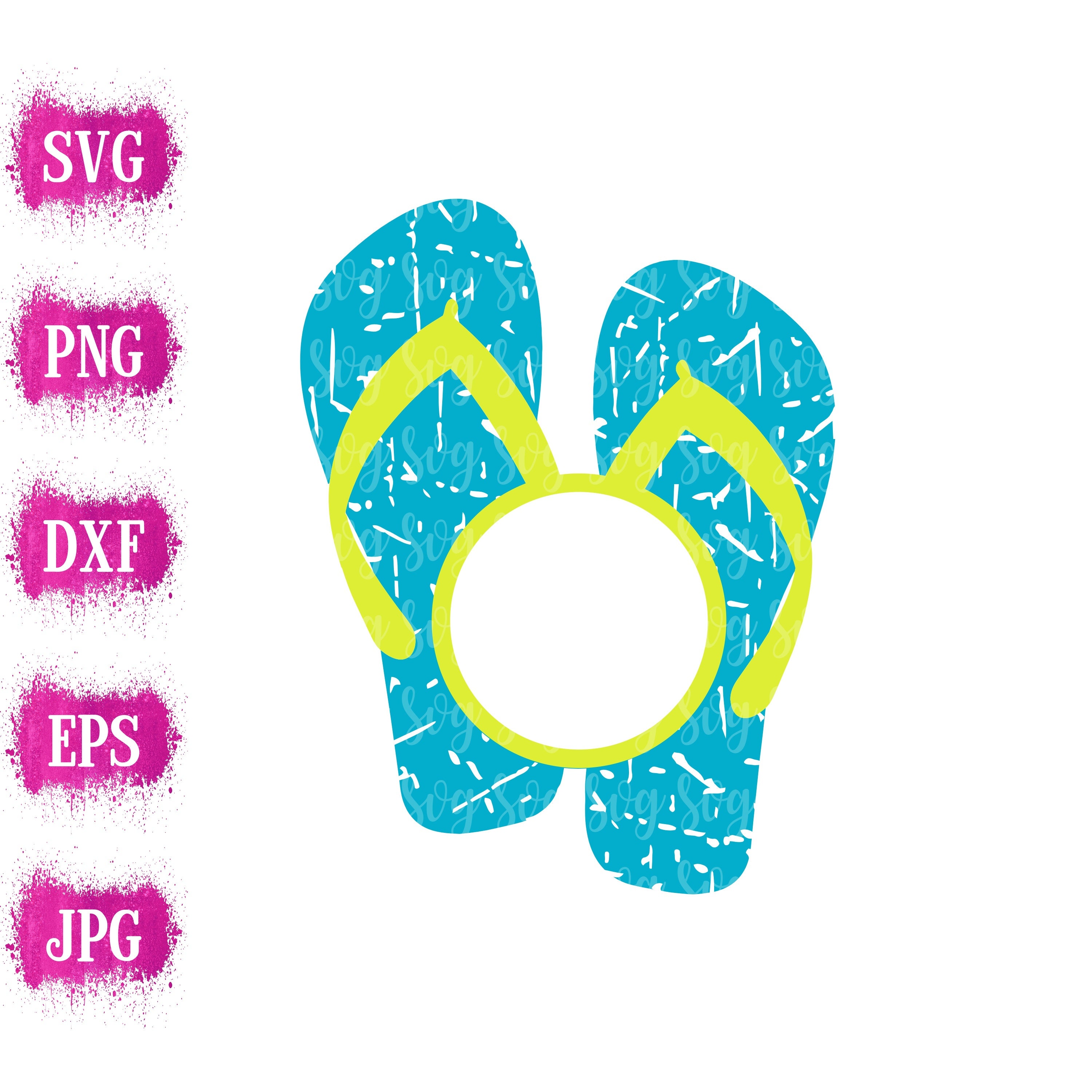 Distressed Flip Flop Monogram Svg Flip Flop Svg Monogram Svg Monogram Flip Flop Svg Tshirt Adventure Svg For Cricut Silhouette Cut File