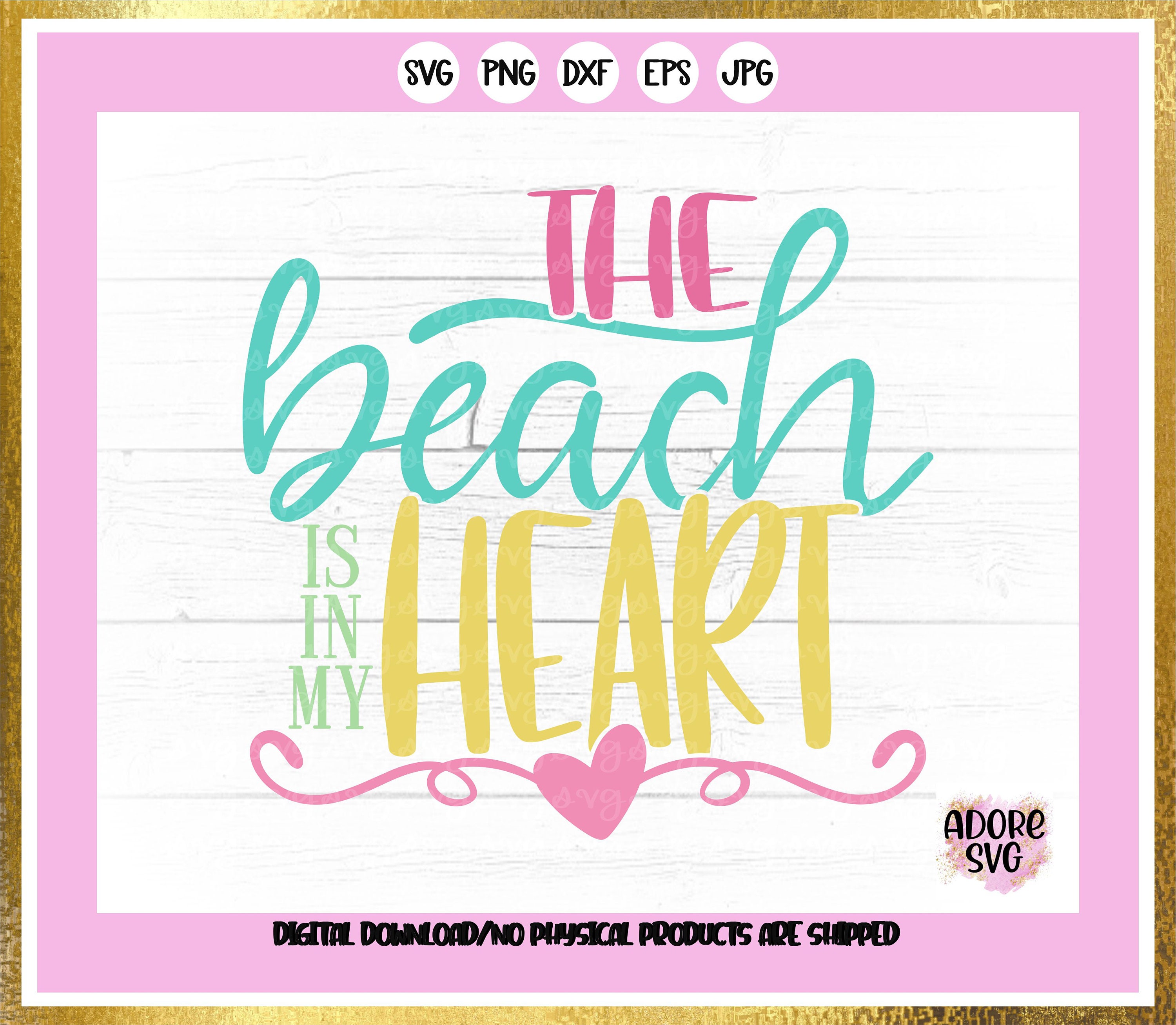 Download Summer Svg The Beach Is In My Heart Svg Vacation Svg Beach Svg Summertime Svg Summer Svg Design Summer Cut File Summer Cricut