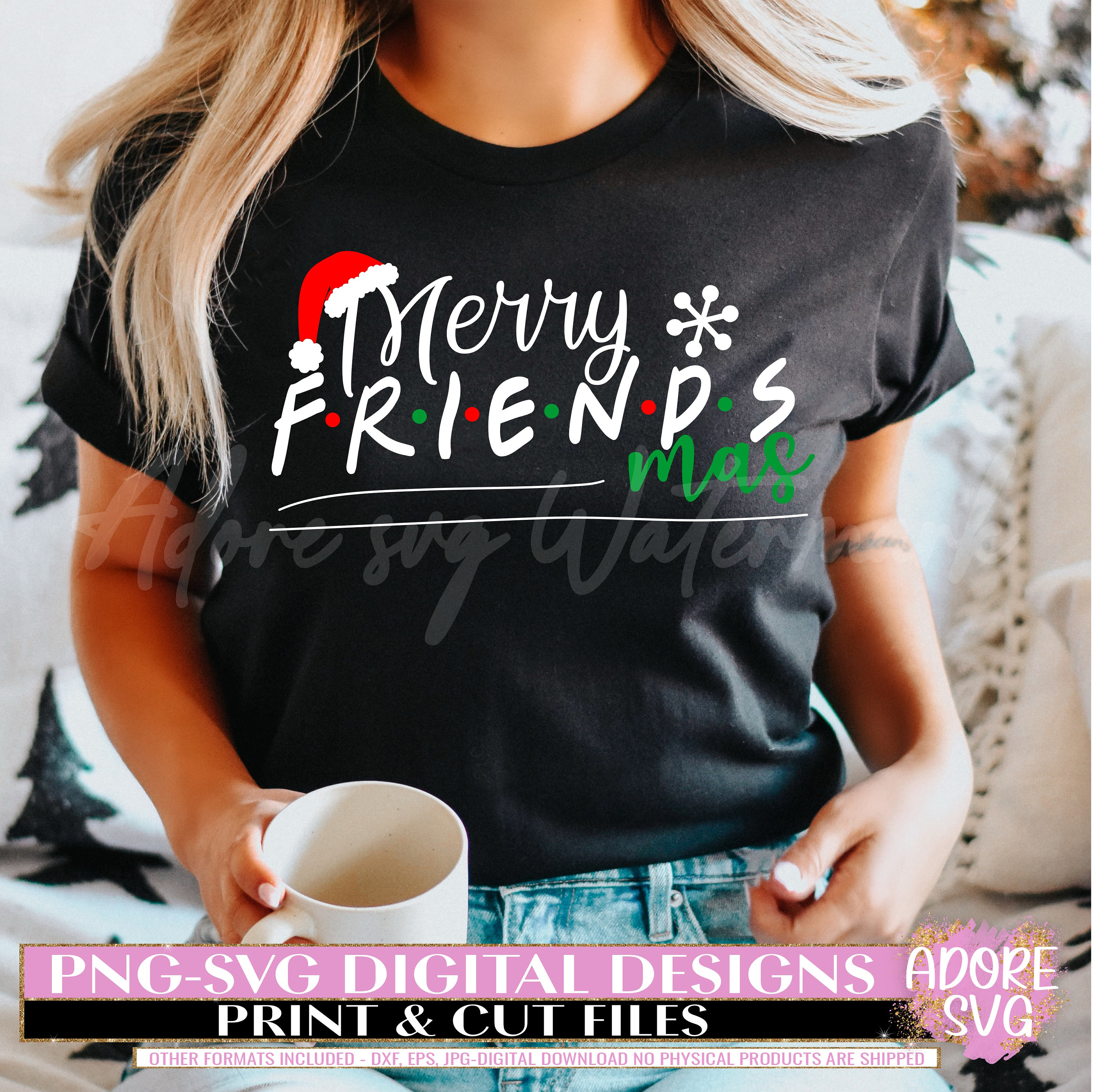 Merry Friendsmas SVG Friends Svgsanta Hat Svg Christmas - Etsy