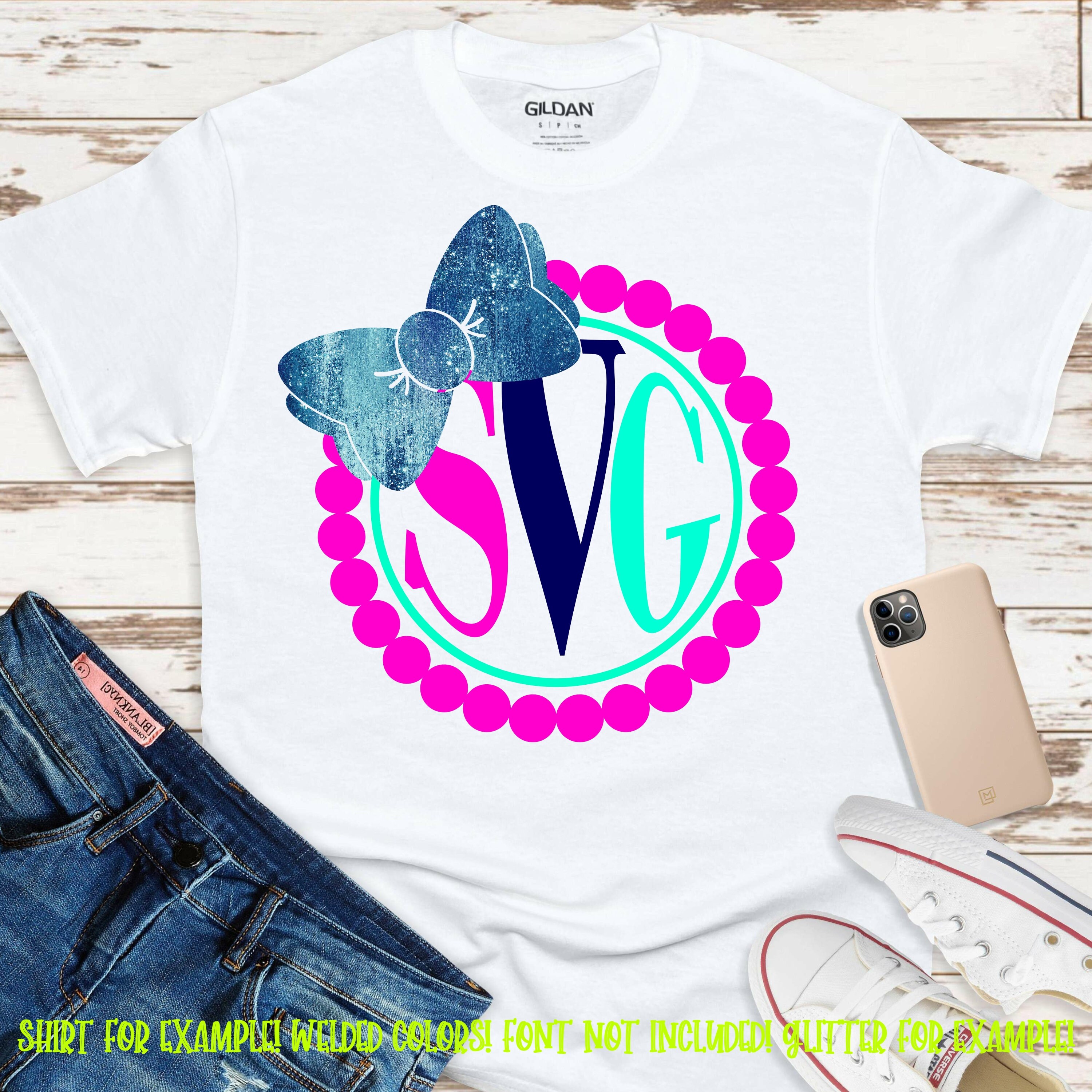 Download Summer Svg Pearl Svg Monogram Bow Svg Monogram Svg Pearls Svg Girlie Monogram Svg Preppy Svg Monogram Svg Designs Monogram Cut File