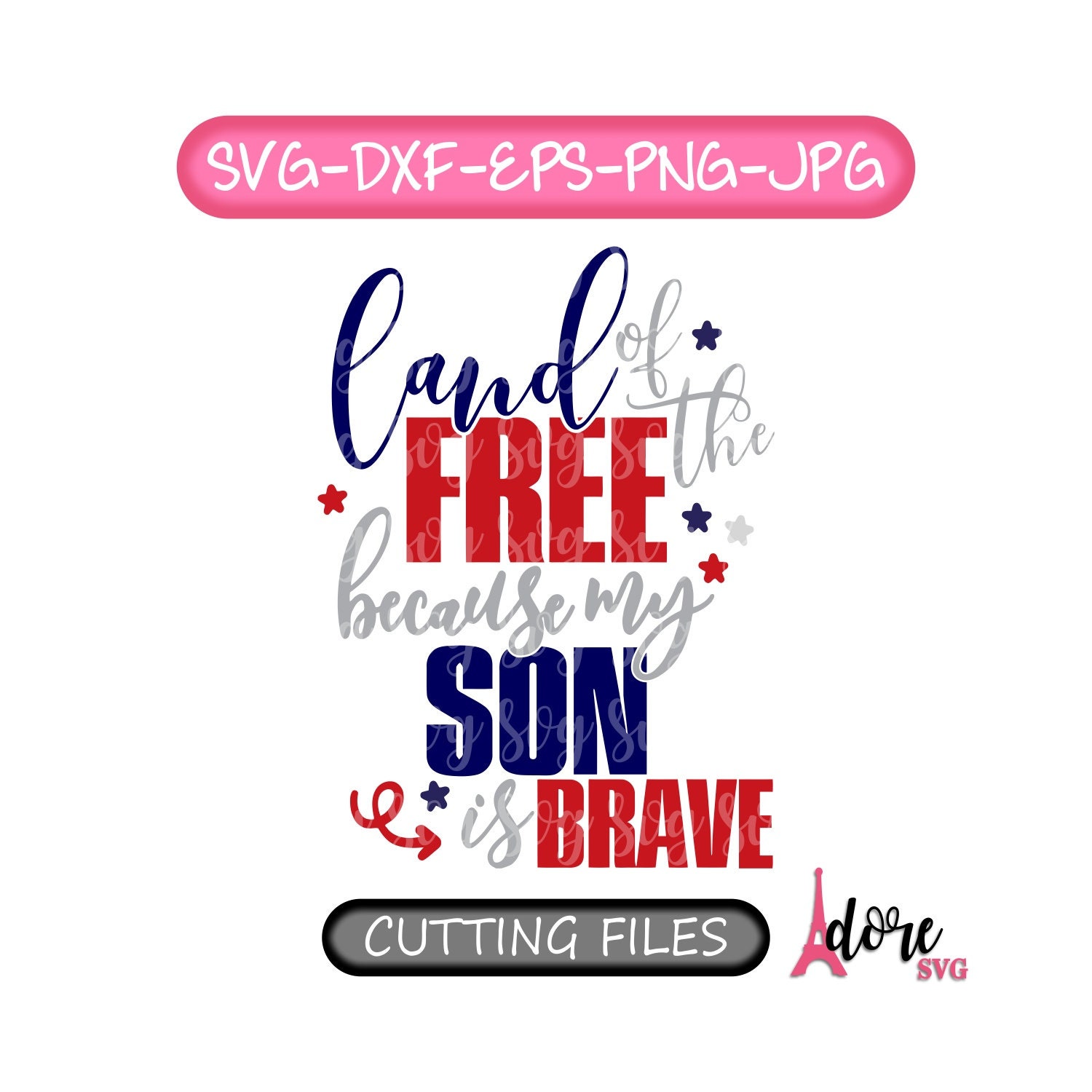 Download Land Of The Free Svg 4th Of July Svg Independence Day Svg Independence Svg Designs July 4th Svg Design Fourth Of July Cut File Cricut Svg SVG, PNG, EPS, DXF File