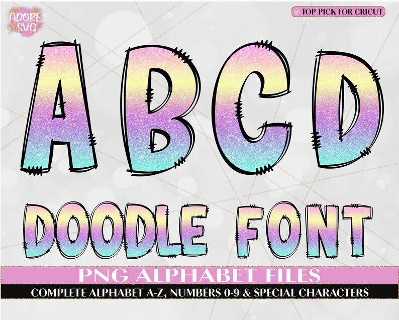 100 Mega Font Bundle-Uppercase, Lowercase, Numbers & Special Characters included-Entire Alphabet Font Sets, Individually Saved PNG image 3