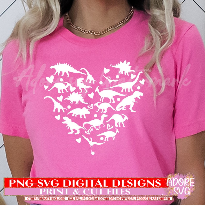 Dinosaur Heart SVG Valentine Dinosaur SVG Dinosaur Clipart - Etsy