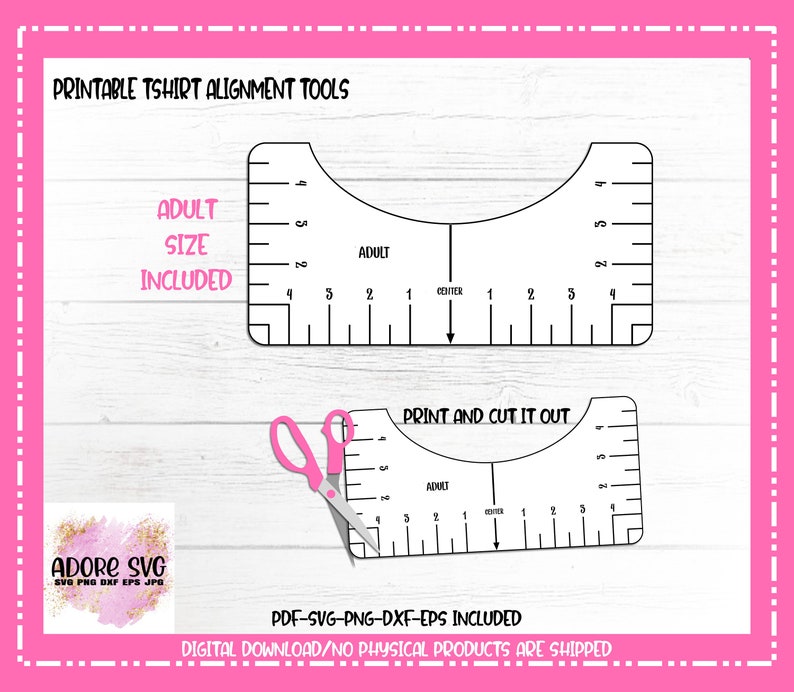 Printable Digital File T Shirt Alignment Tool Svg Printable Pdf Tshirt Ruler Svg Tshirt Placement Guide Ruler T Shirt Alignment Tool Clip Art Art Collectibles Safarni Org