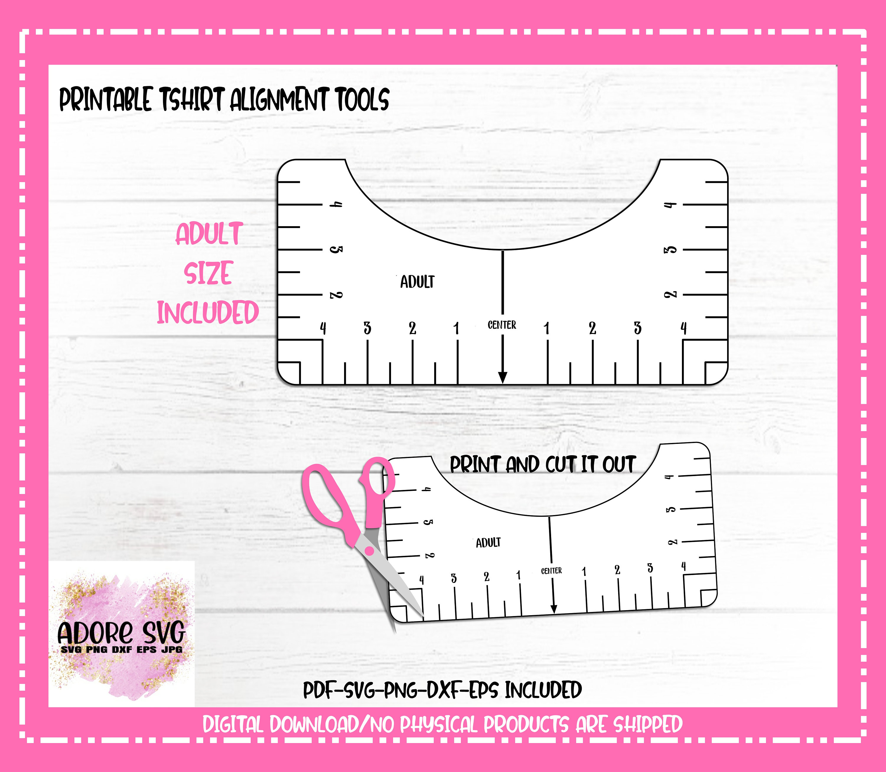 Download T Shirt Alignment Tool Printable Pdf Printable Digital File T Shirt Alignment Tool Svg Tshirt Ruler Svg Tshirt Placement Guide Ruler