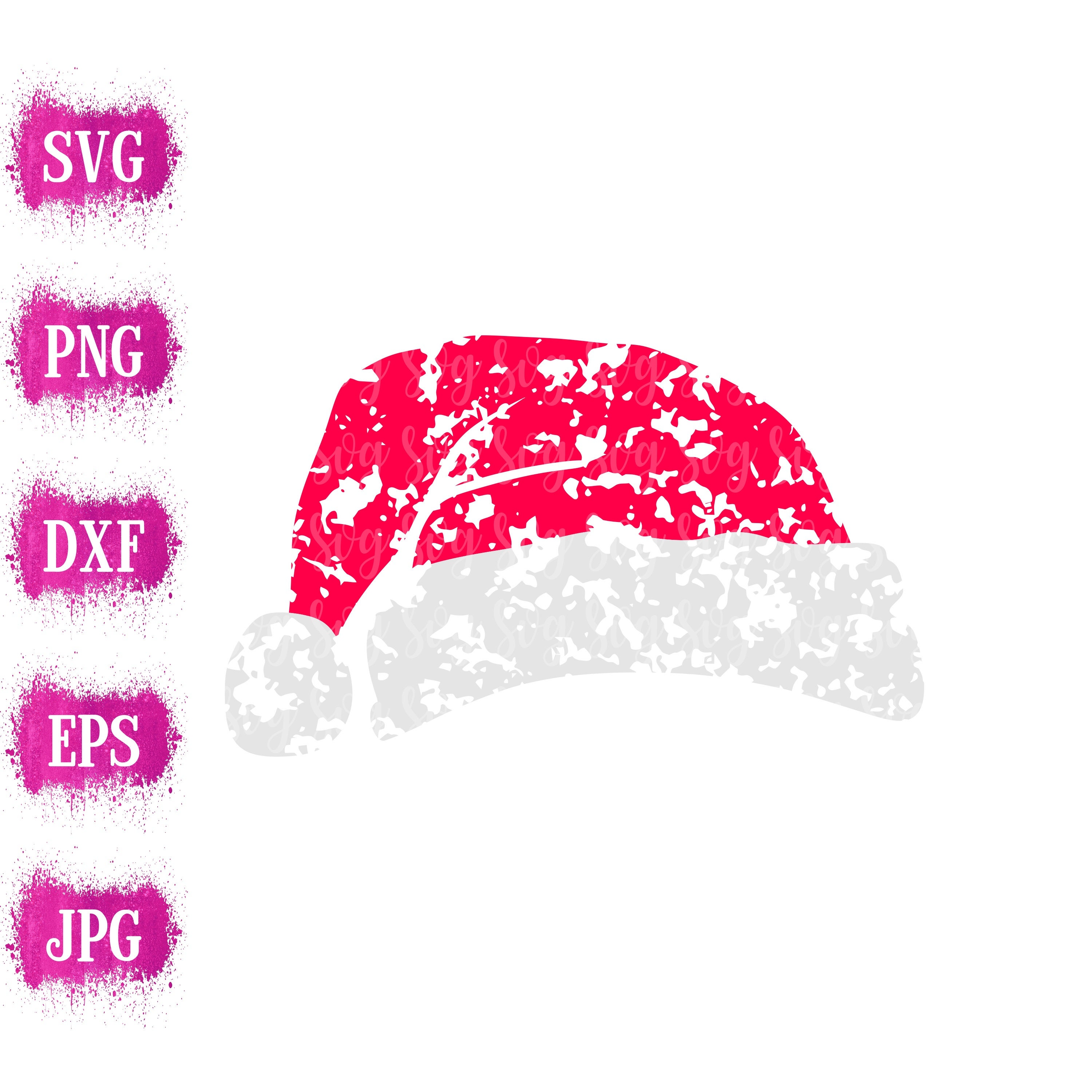 Distressed Santa Hat Svg Santa Svg Christmas Svg Santa Hat Monogram Svg Christmas Svg Design Christmas Cut File Svg For Cricut
