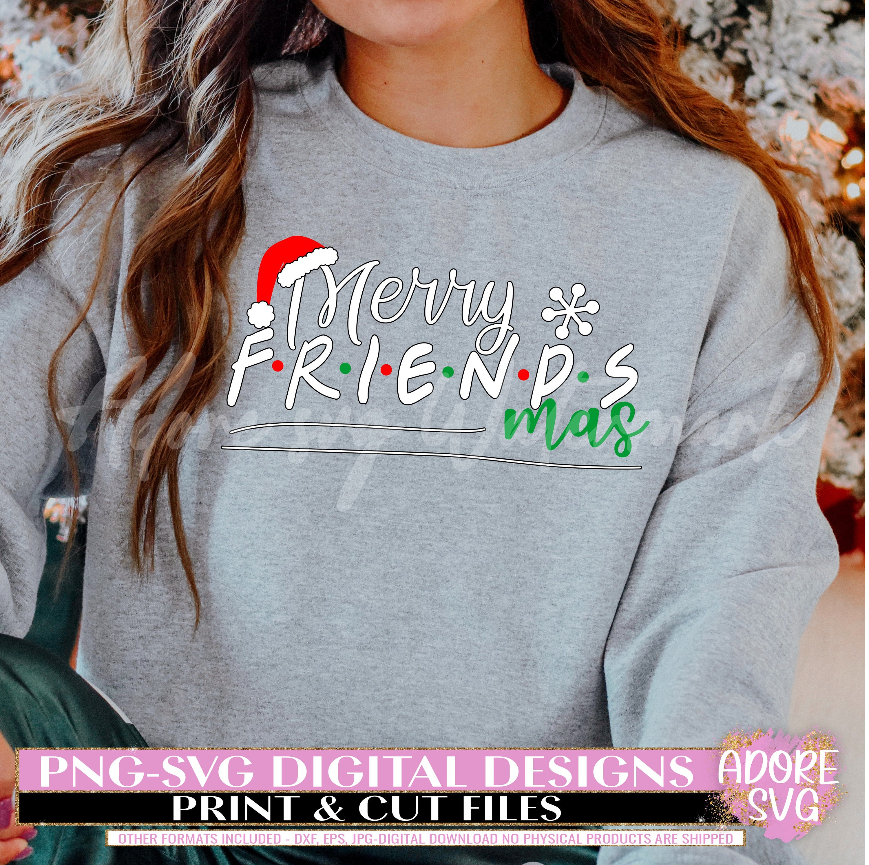 Merry Friendsmas SVG Friends Svgsanta Hat Svg Christmas - Etsy