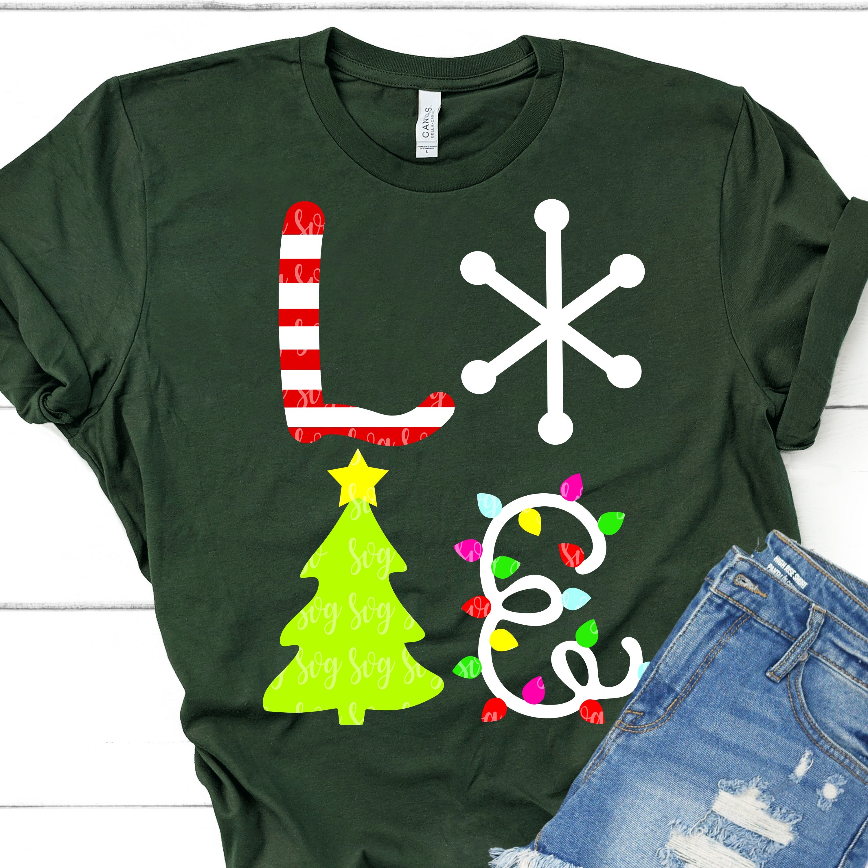 Love Christmas Svg Candy Cane Svg Christmas Lights Svg Christmas Tree Svg Christmas Files Svg For Circut Eps Svg Dxf Digital Download