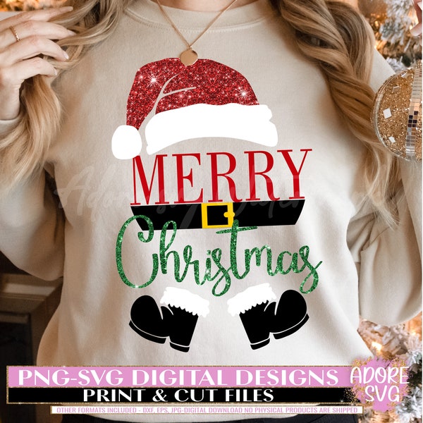 Père Noël svg, svg Noël, bonnet de Noel, svg joyeux Noël, svg Noël, conception svg Noël, fichier coupe Noël, clipart