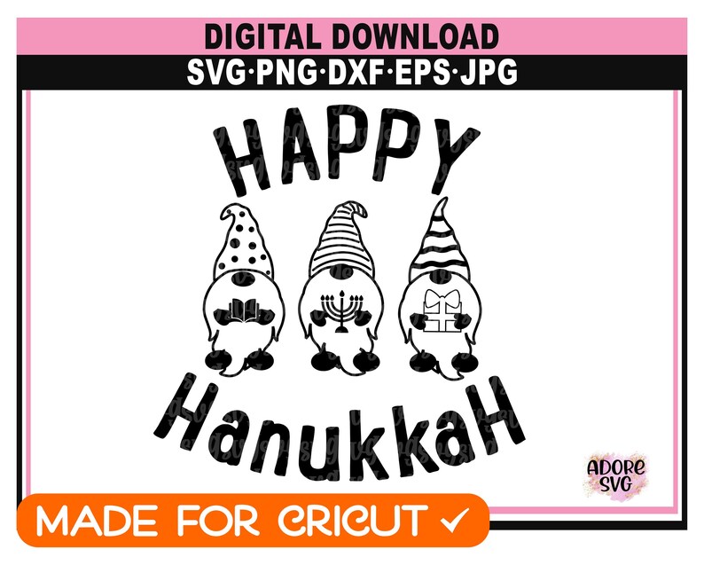 Hanukah svg, Happy Hanukah svg, Happy Hanukah png, Happy Hanukah Gnomes svg, Christmas svg, Christmas svg designs, Christmas cut files image 2