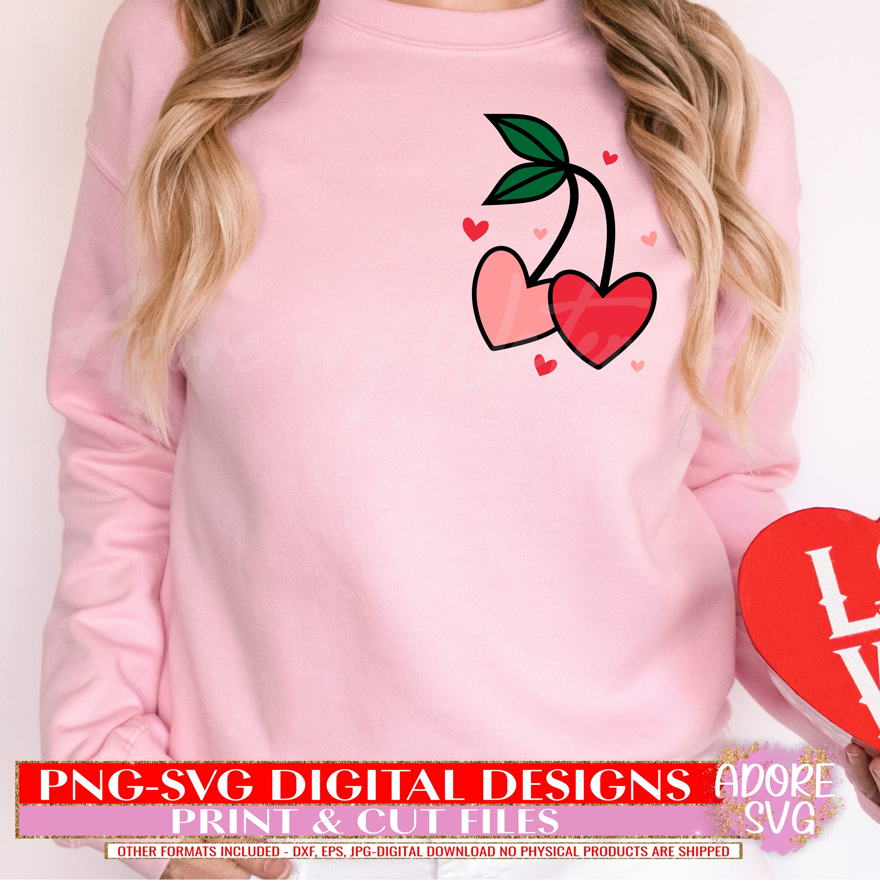 Cherry Heart Svg Heart Cherry Svg Cherry Svg Heart Svg Etsy