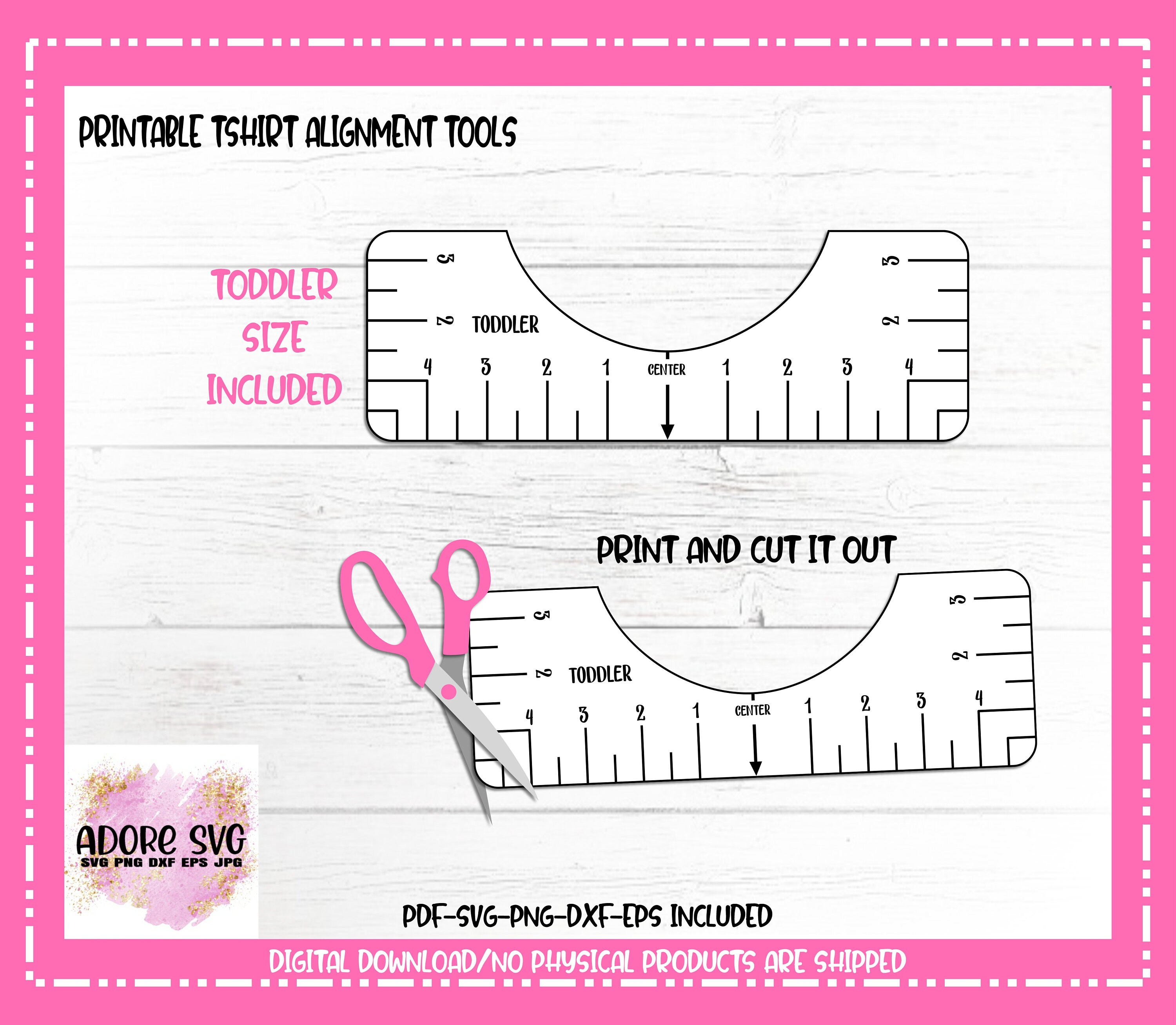 Download T Shirt Alignment Tool Printable Pdf Printable Digital File T Shirt Alignment Tool Svg Tshirt Ruler Svg Tshirt Placement Guide Ruler