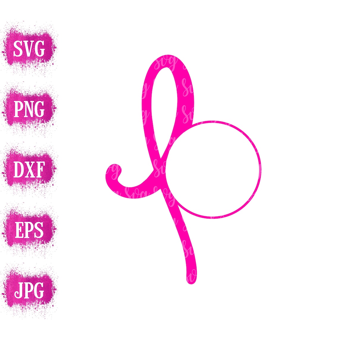 Breast Cancer Svg Cancer Ribbon Monogram Svg Awareness Svg | Etsy