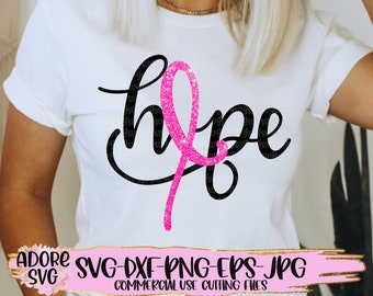 Hope Ribbon Breast Cancer svg,hope ribbon svg, cancer svg, cancer svg, awareness svg, awareness ribbon, cancer cut file, cancer svg design