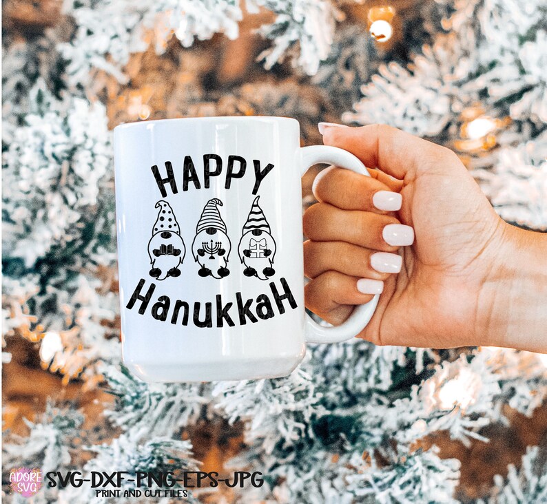 Hanukah svg, Happy Hanukah svg, Happy Hanukah png, Happy Hanukah Gnomes svg, Christmas svg, Christmas svg designs, Christmas cut files image 1