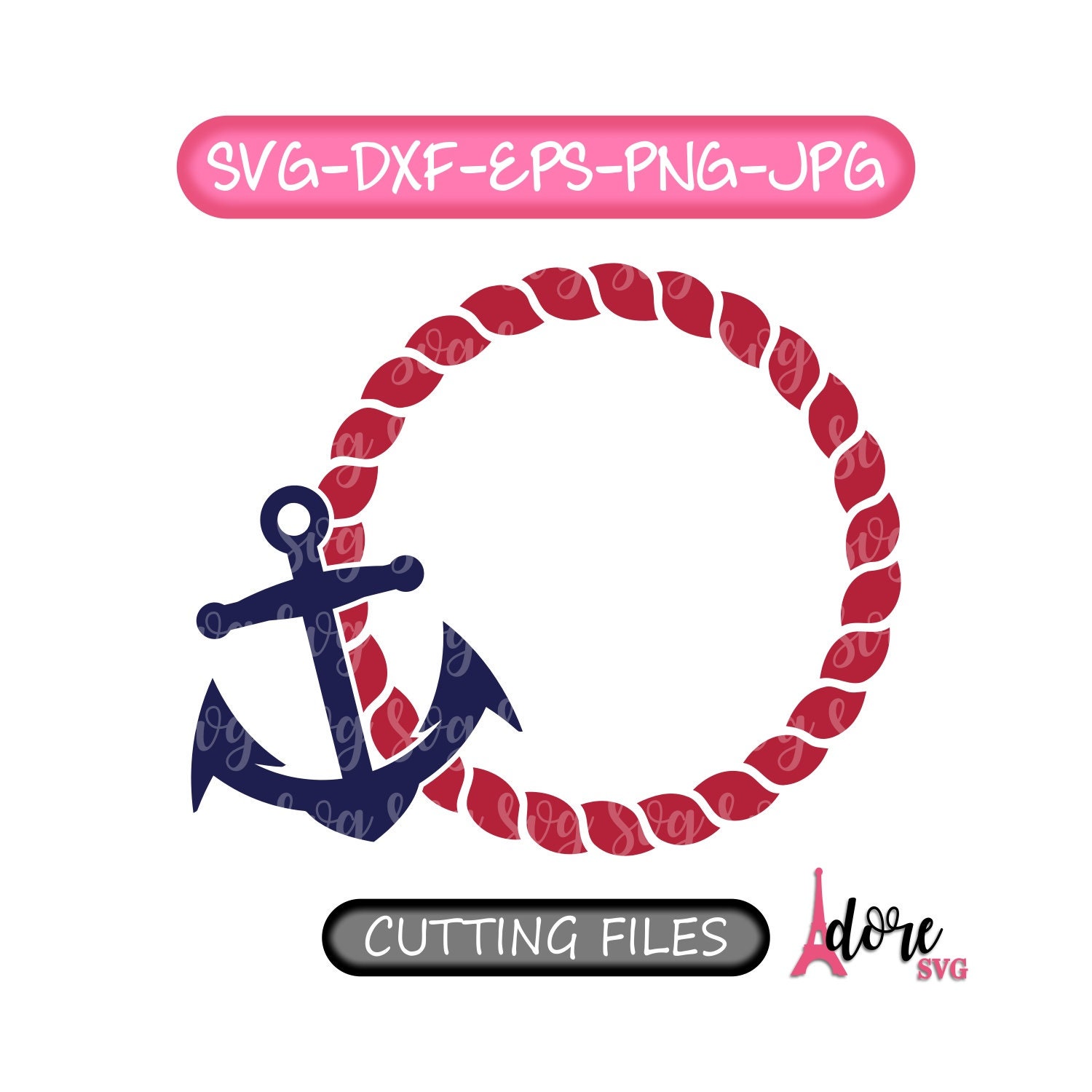 Download Anchor svg,Anchor monogram svg,Beach svg,Rope svg,nautical svg,summer svg,Anchor rope svg,tshirt ...