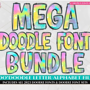 100 Mega Font Bundle-Uppercase, Lowercase, Numbers & Special Characters included-Entire Alphabet Font Sets, Individually Saved PNG image 1