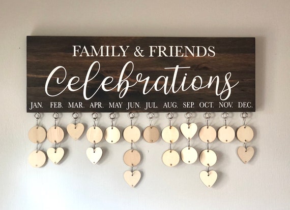 Calendrier En Bois Personnalisé Avec Prénoms – Déco Murale Pour La Famille Et Les Amis