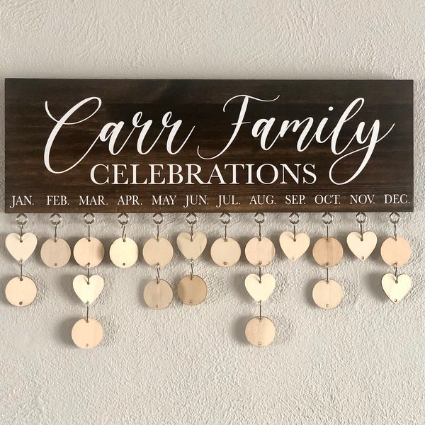 Birthday Calendar Wall Hanging Etsy
