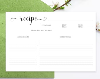 Minimalistisches Rezept: Hochzeitsparty 10x16,10, 10x15, Karte zum Ausdrucken (SOFORT-DOWNLOAD)