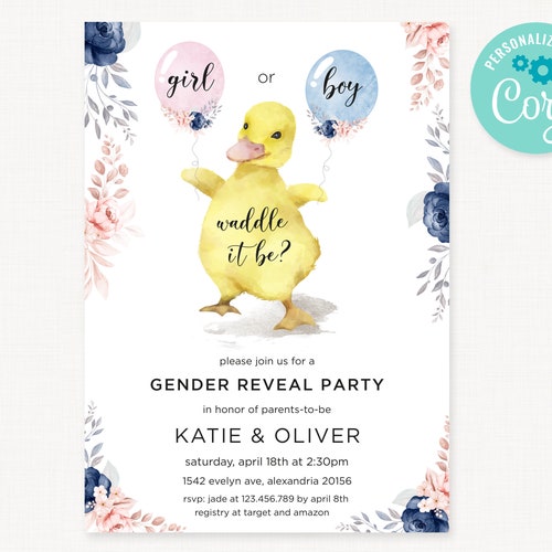 Gender Reveal Cards For Baby Shower Its A Boy And Its A Girl Text Vector 10081625
