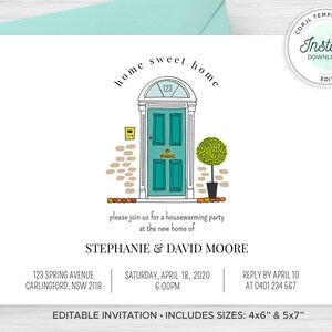 Housewarming Invitation Template, Editable New Home Party Invite, Corjl Digital Download