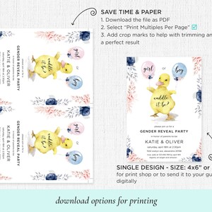 Duck Gender Reveal Invitation: Waddle it Be, He or She (Corjl Template) image 7