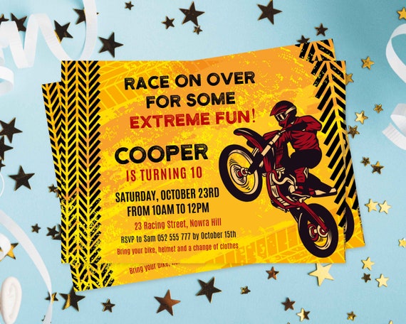 Dirt Bike Invitation / Motocross Birthday / 10th Birthday