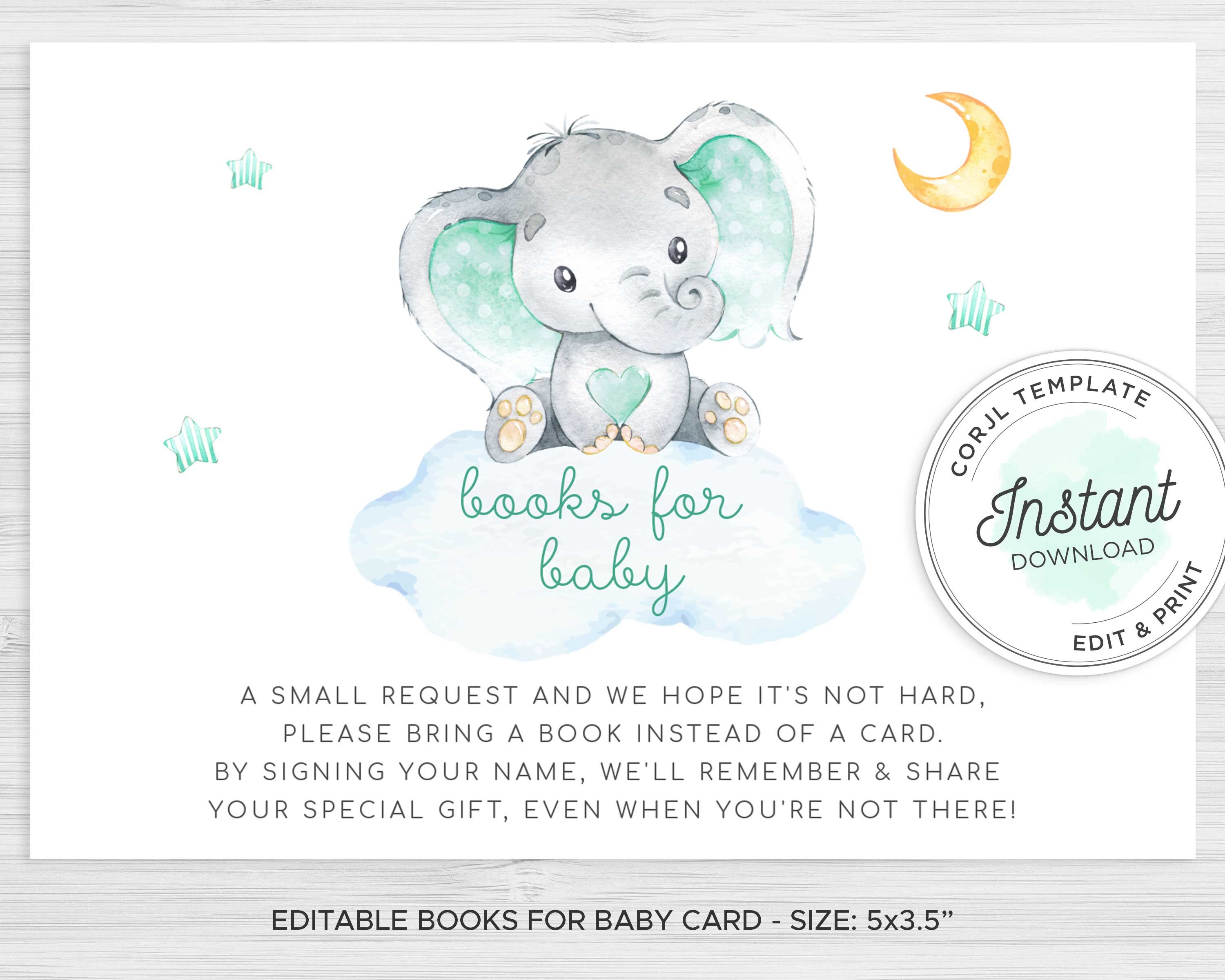 20 Babyparty Einladungskarten 'Bring A Book' – Waldmotiv, 6,3x10,2 Cm, Doppelseitig Bedruckt
