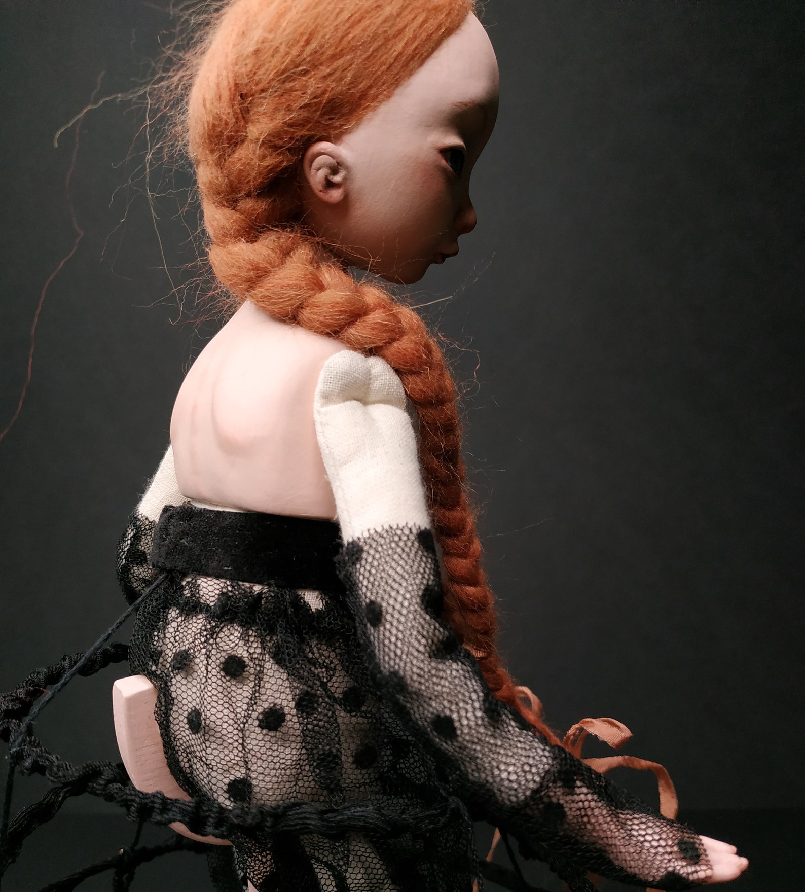 Ginger Girl With Long Braids Art Collectible Boudoir Doll Etsy