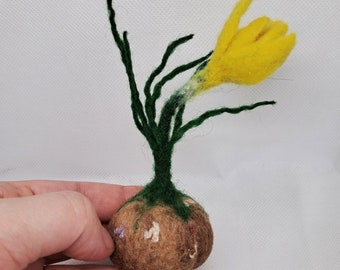 Needle felt Crocus flower perfect for a gift spring flower realistic wool