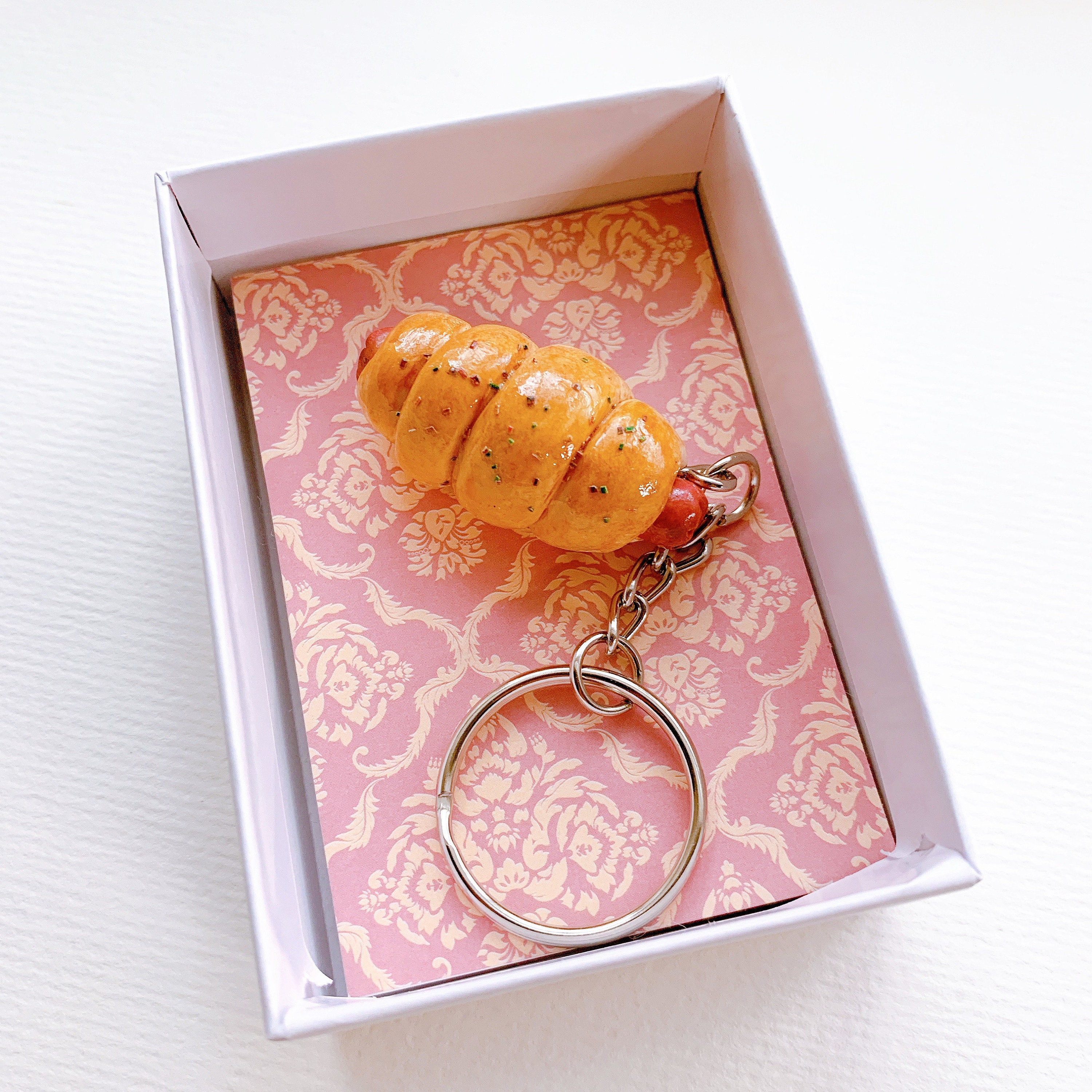 Food jewelry sausage roll dangle earrings charm keychain & Etsy