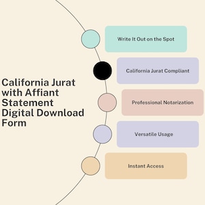 California Jurat with Affiant Statement Digital Download Form