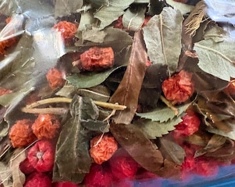 Dried Rowan Berries and Leaves for Crafts, Candle Decor