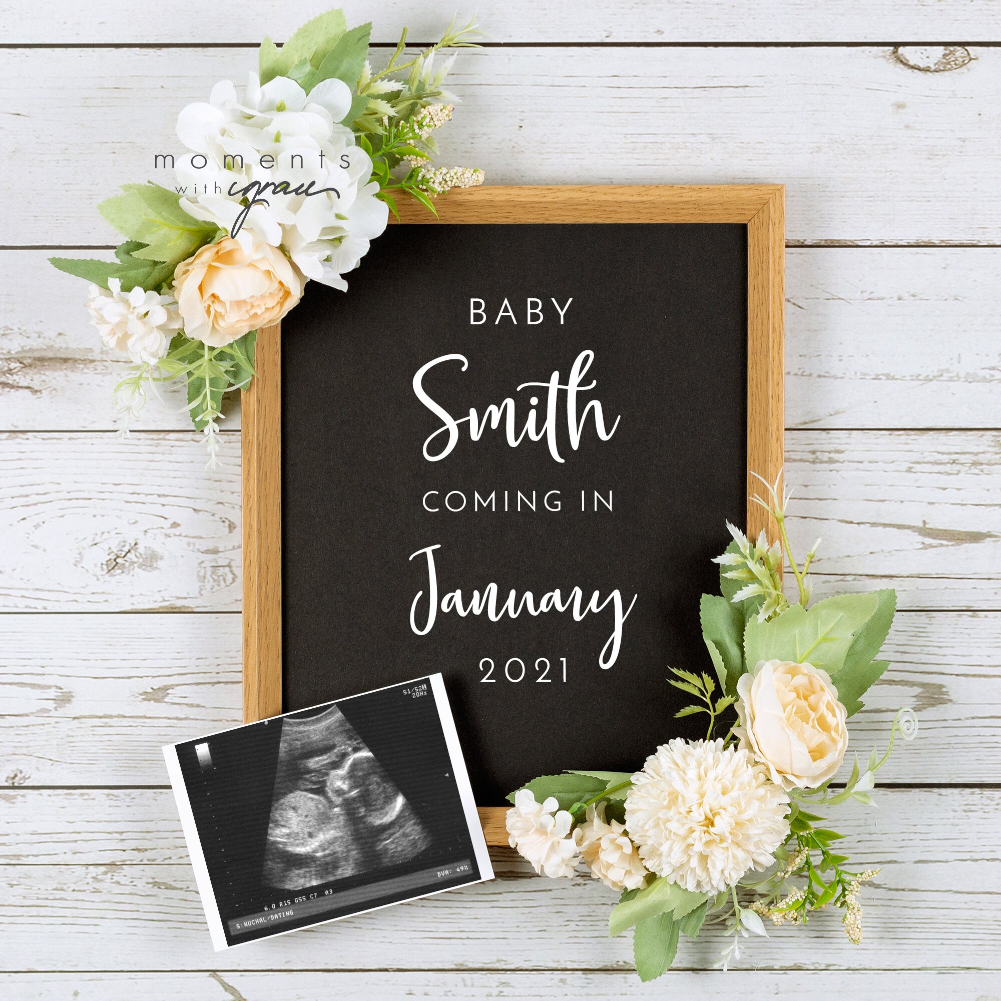 Download Frame Mockup with Sonogram Styled Stock Baby Pregnancy | Etsy
