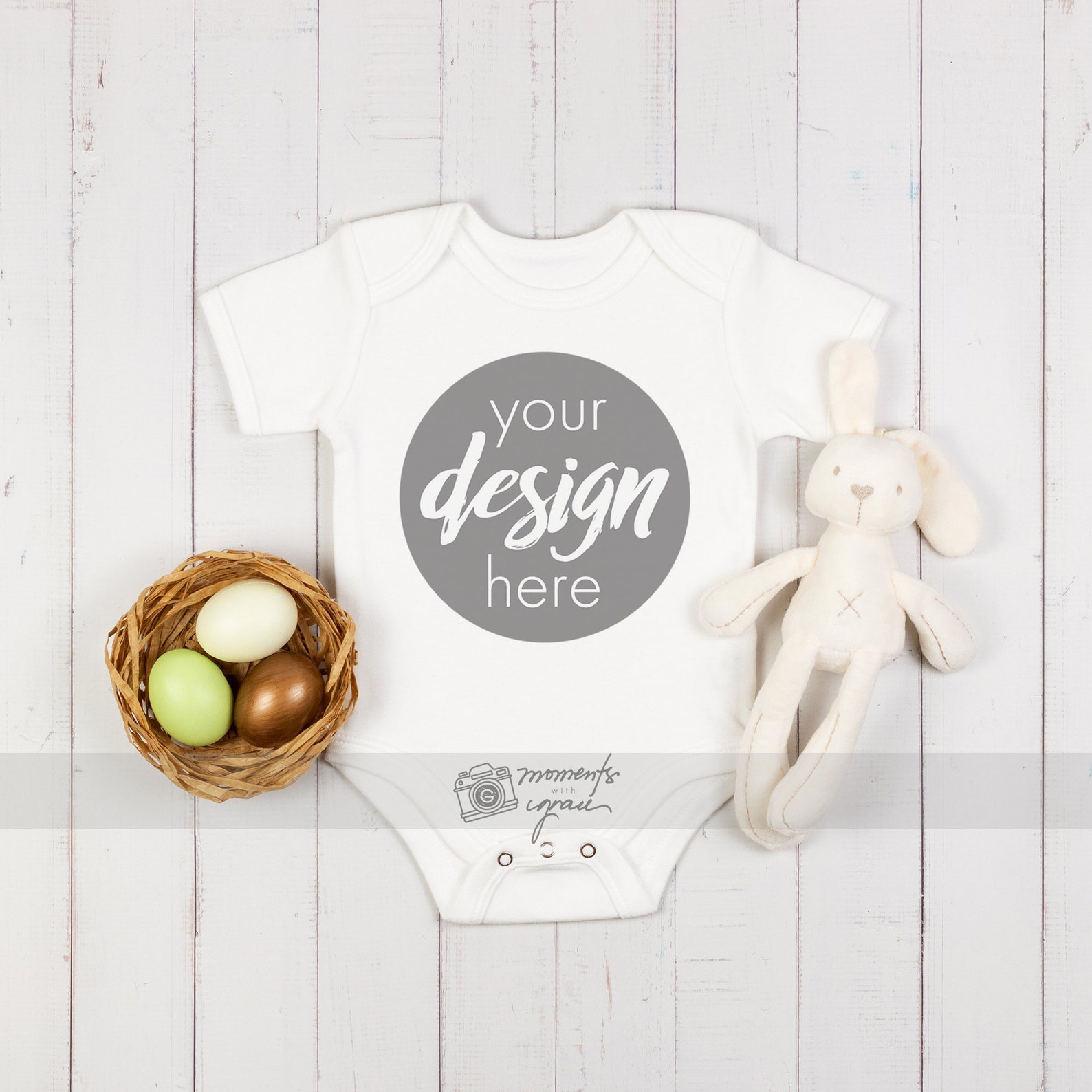 Download Baby Onesie Mockup Simple Plain White Baby Onesie Gender ...