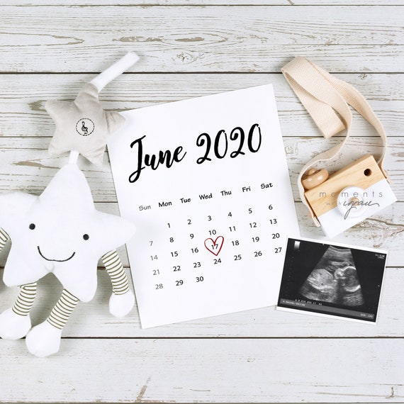Download Pregnancy Announcement Calendar Social Media Baby Etsy