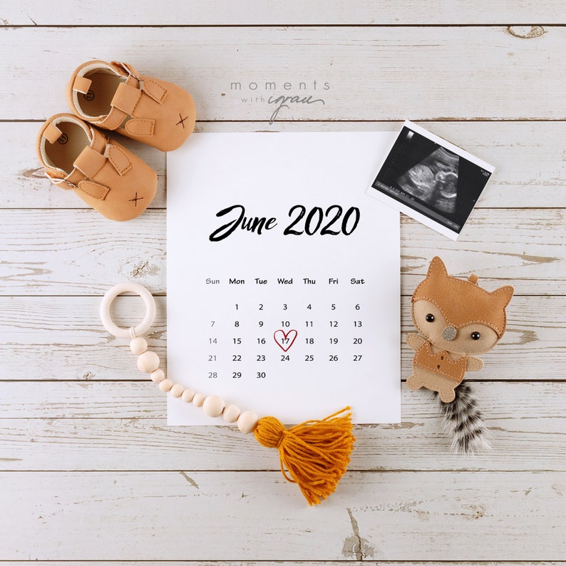 Download Pregnancy Announcement Mockup Woodland Cute Fox Baby | Etsy