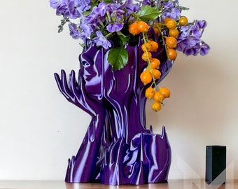 Jardinière visage de femme fondue | Pot de succulentes tête de déesse avec trou de drainage | Cadeau artistique unique pour la décoration intérieure | Cadeau fête des mères