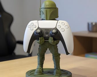 Boba Fett Controller Stand | Star Wars Desk Decor | Mandalorian Gamer Gift for Him | PS5 & Xbox Holder Organiser