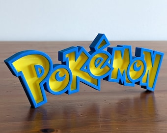 Pokemon Inspired Logo Sign Fridge Magnet & Shelf Display Decor Mancave Game Room