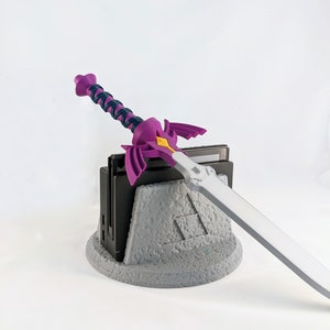 Zelda Master Sword Dock for Switch & Switch 2 | Tears of the Kingdom Gaming Decor | 3D Printed Stand Organizer Gift image 6