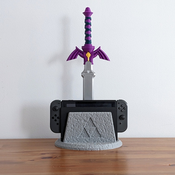 Zelda Master Sword Dock for Switch & Switch 2 | Tears of the Kingdom Gaming Decor | 3D Printed Stand Organizer Gift