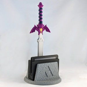 Zelda Master Sword Dock for Switch & Switch 2 | Tears of the Kingdom Gaming Decor | 3D Printed Stand Organizer Gift image 2