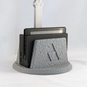 Zelda Master Sword Dock for Switch & Switch 2 | Tears of the Kingdom Gaming Decor | 3D Printed Stand Organizer Gift image 4