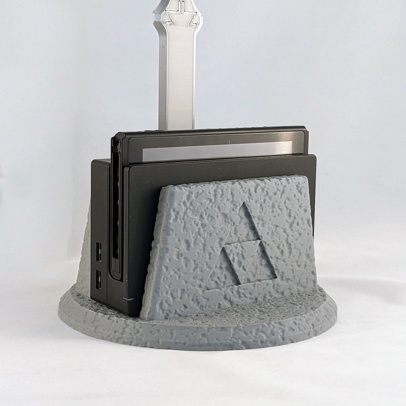 Zelda Master Sword Dock for Switch & Switch 2 | Tears of the Kingdom Gaming Decor | 3D Printed Stand Organizer Gift image 4
