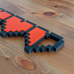 Legend of Zelda Hearts Video Game Sign | Versatile Fridge Magnet & Desk Ornament | 3D Printed Man Cave Decor Gift