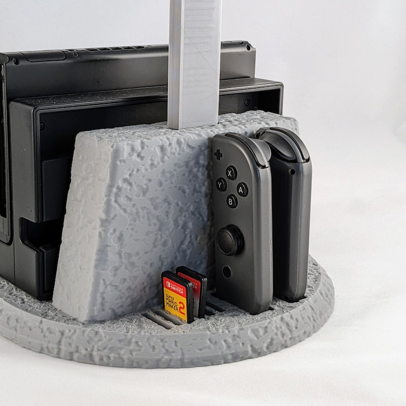 Zelda Master Sword Dock for Switch & Switch 2 | Tears of the Kingdom Gaming Decor | 3D Printed Stand Organizer Gift image 5